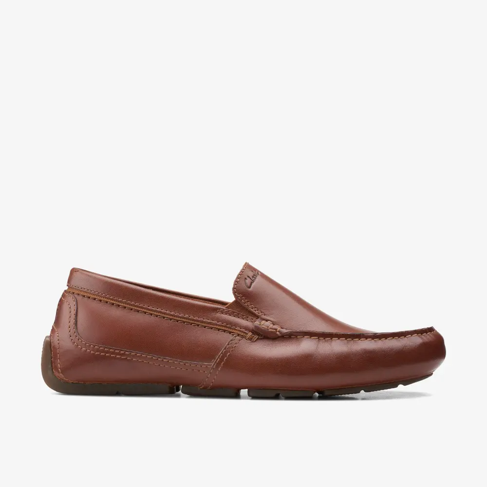 Mens Markman Plain Dark Tan Leather Driving Moc Loafer online