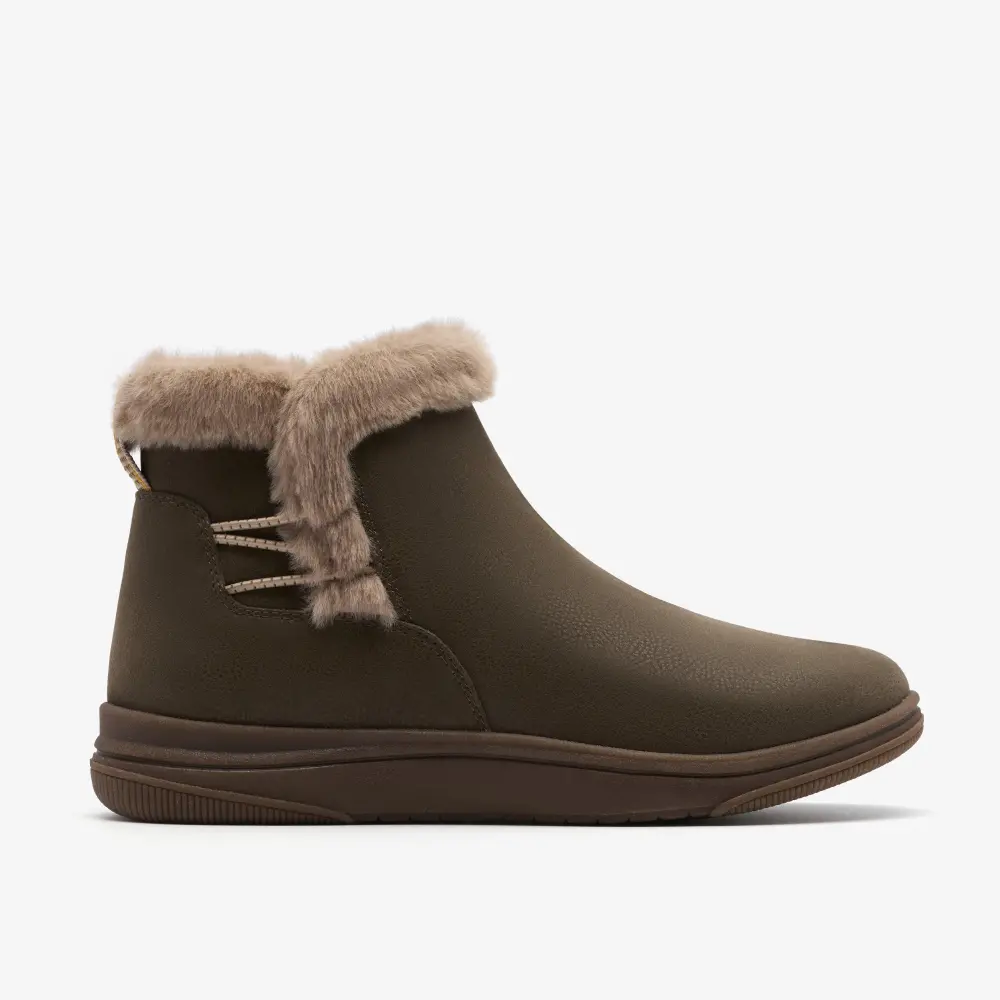 Womens Breeze Fur Dark Olive Ankle Boots online