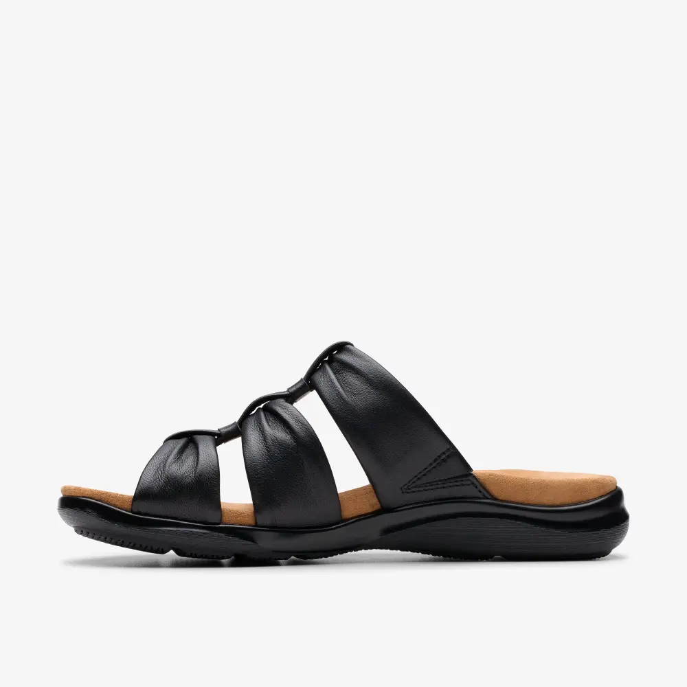 Women’s Kitly Slide Black Leather Flat Sandals online