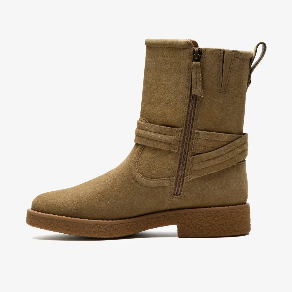 Womens Nella Mid Dark Sand Suede Mid Calf Boots online