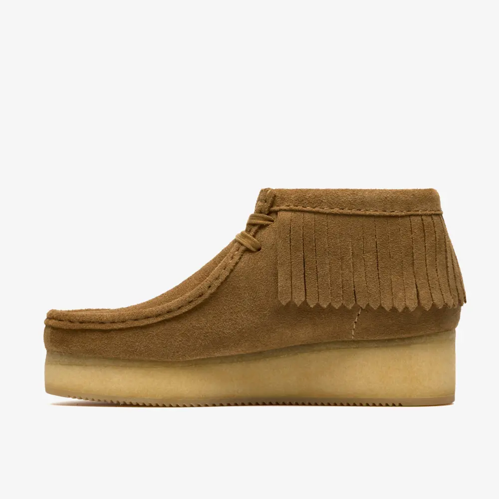 Womens Wedge Fringe Light Tan Suede Wallabees online